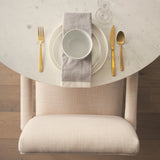 Allyson 48" Round Brown Wood Pedestal w/ White Marble Top Dining Table from Mercana - Luna Furniture