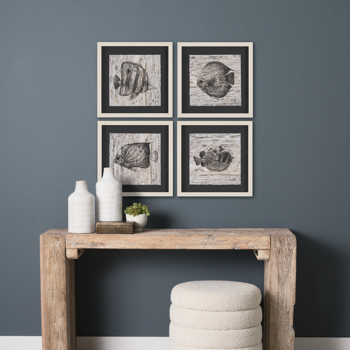 Wood Grain Fish II by Mercana Studio a Hand Embellished Textured Framed Art Print Matted under Glass from Mercana - Luna Furniture