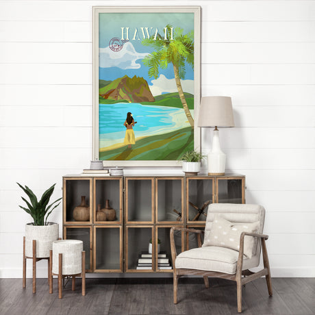 Hawaii Go USA (XL) by Mercana Studio a Hand Embellished Decograph Framed Art Print under Glass from Mercana - Luna Furniture