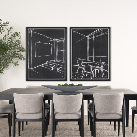Interior Sketch V by Mercana Studio a Hand Embellished Framed Art Print from Mercana - Luna Furniture