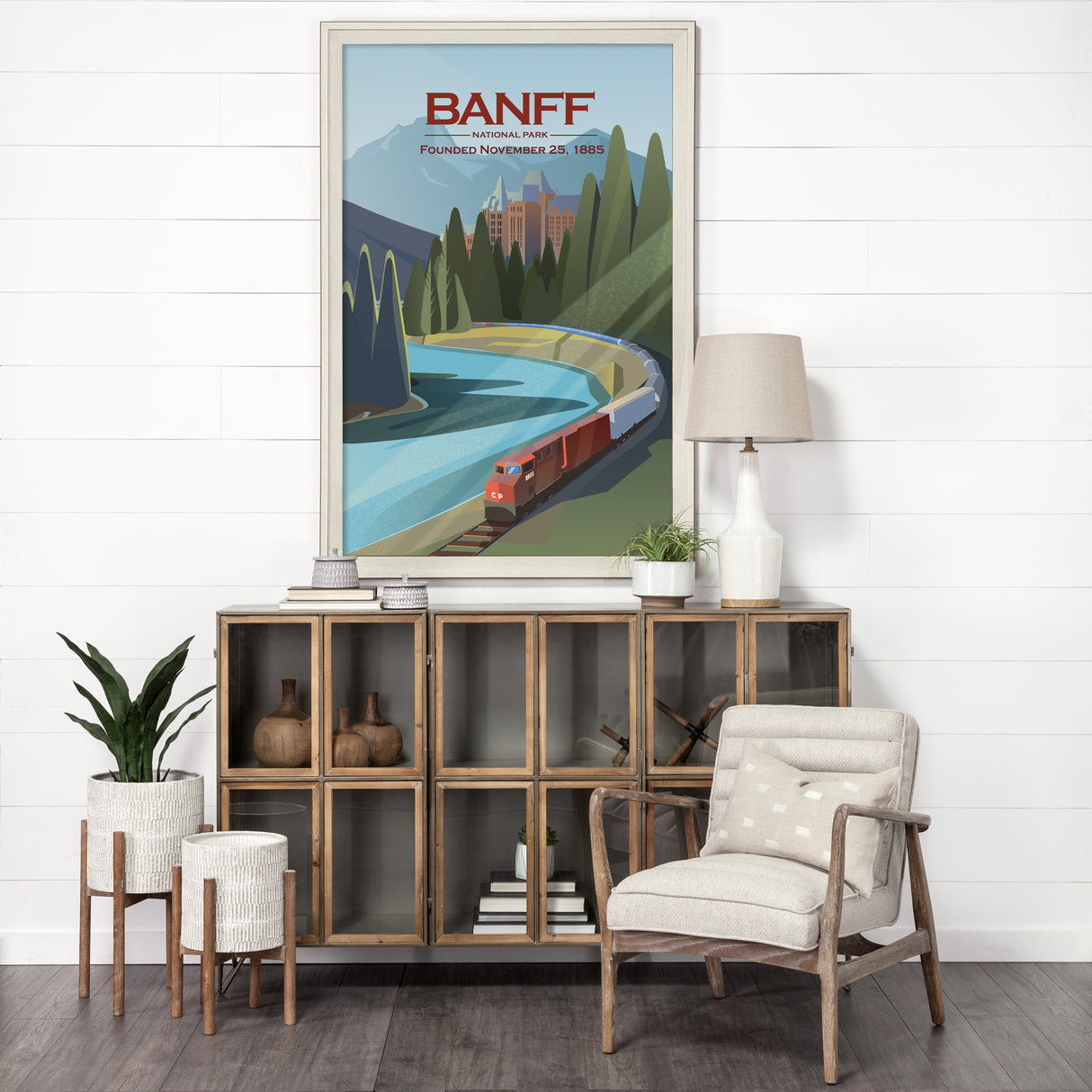 Banff Go Canada (XL) by Mercana Studio a Hand Embellished Decograph Framed Art Print under Glass from Mercana - Luna Furniture