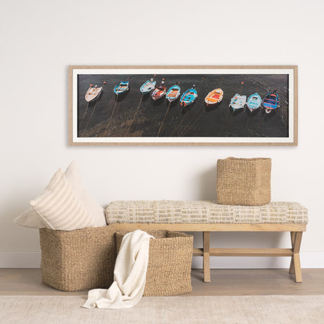 Neatly Moored by Mercana Studio a Hand Embellished Textured Framed Photo Art Print Matted under Glas from Mercana - Luna Furniture