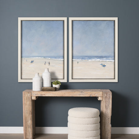 Surfers and The Sea II by Mercana Studio a Hand Embellished Textured Framed Art Print from Mercana - Luna Furniture