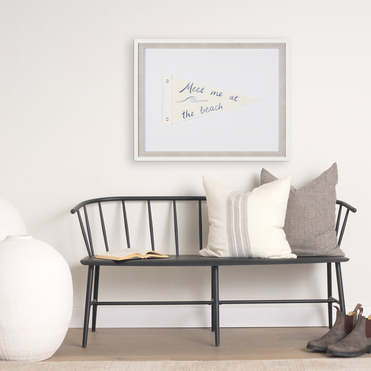 Meet Me at The Beach by Mercana Studio Hand Embellished Textured Framed Art Print Matted under Glass from Mercana - Luna Furniture