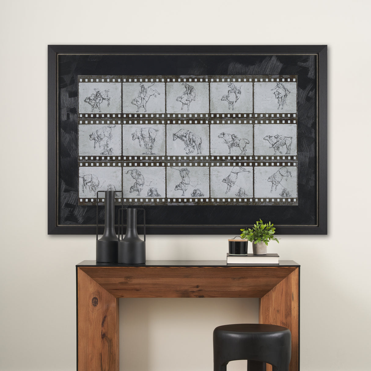 Eight Seconds by Mercana Studio a Hand Embellished Framed Art Print Matted under Glass from Mercana - Luna Furniture