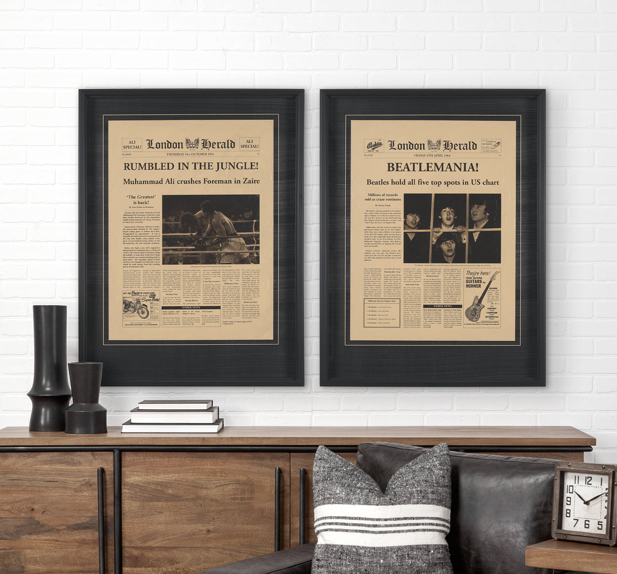 Beatlemania! by The Vintage Collection a Hand Embellished Framed Art Print Matted under Glass from Mercana - Luna Furniture