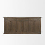 Baron Dark Brown Solid Wood w/ Antiqued Aged Brass Knobs 3-Drawer 6-Door Sideboard from Mercana - Luna Furniture