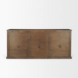 Baron Dark Brown Solid Wood w/ Antiqued Aged Brass Knobs 3-Drawer 6-Door Sideboard from Mercana - Luna Furniture