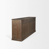 Baron Dark Brown Solid Wood w/ Antiqued Aged Brass Knobs 3-Drawer 6-Door Sideboard from Mercana - Luna Furniture
