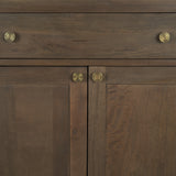 Baron Dark Brown Solid Wood w/ Antiqued Aged Brass Knobs 3-Drawer 6-Door Sideboard from Mercana - Luna Furniture