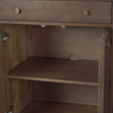 Baron Dark Brown Solid Wood w/ Antiqued Aged Brass Knobs 3-Drawer 6-Door Sideboard from Mercana - Luna Furniture
