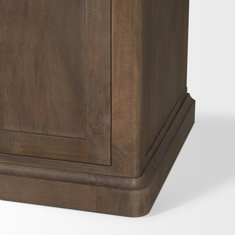 Baron Dark Brown Solid Wood w/ Antiqued Aged Brass Knobs 3-Drawer 6-Door Sideboard from Mercana - Luna Furniture
