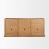 Baron Light Brown Solid Wood w/ Antiqued Brass Knobs 3-Drawer 6-Door Sideboard from Mercana - Luna Furniture