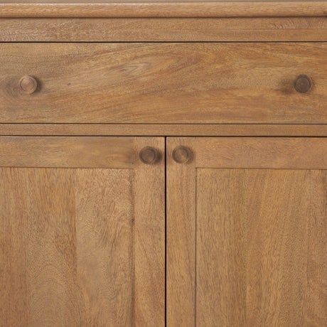 Baron Light Brown Solid Wood w/ Antiqued Brass Knobs 3-Drawer 6-Door Sideboard from Mercana - Luna Furniture