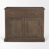 Baron Dark Brown Solid Wood w/ Antique Knobs 2-Door Accent Cabinet from Mercana - Luna Furniture