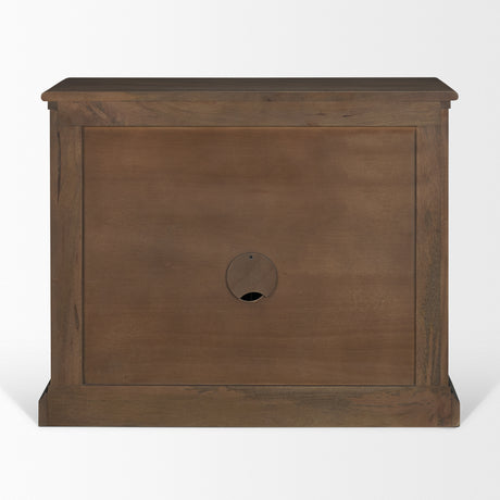 Baron Dark Brown Solid Wood w/ Antique Knobs 2-Door Accent Cabinet from Mercana - Luna Furniture