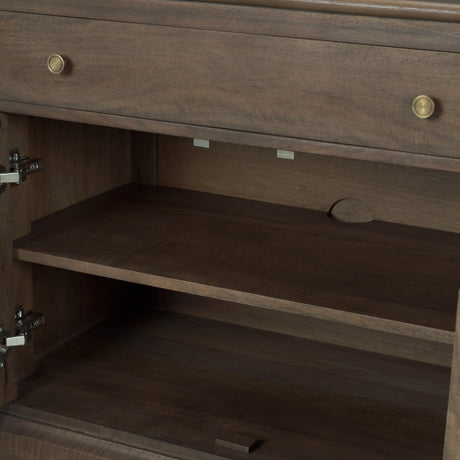 Baron Dark Brown Solid Wood w/ Antique Knobs 2-Door Accent Cabinet from Mercana - Luna Furniture