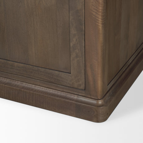 Baron Dark Brown Solid Wood w/ Antique Knobs 2-Door Accent Cabinet from Mercana - Luna Furniture