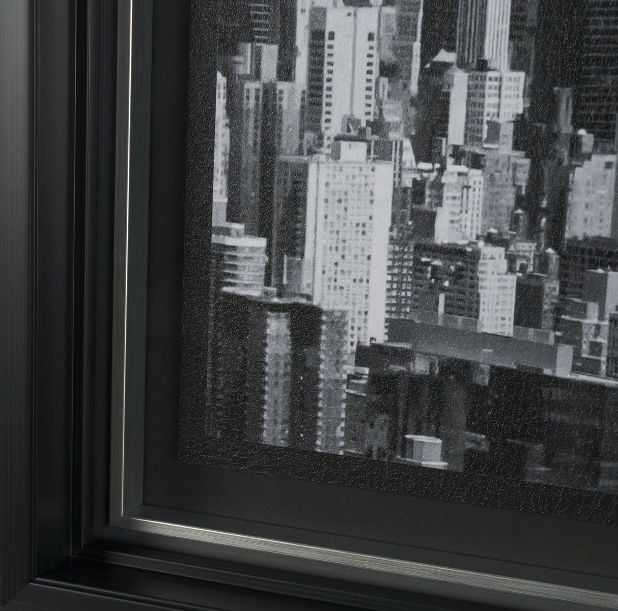 Midtown Manhattan Skyline (Set of 3) by Richard Silver Textured Framed Art Print Matted under Glass from Mercana - Luna Furniture