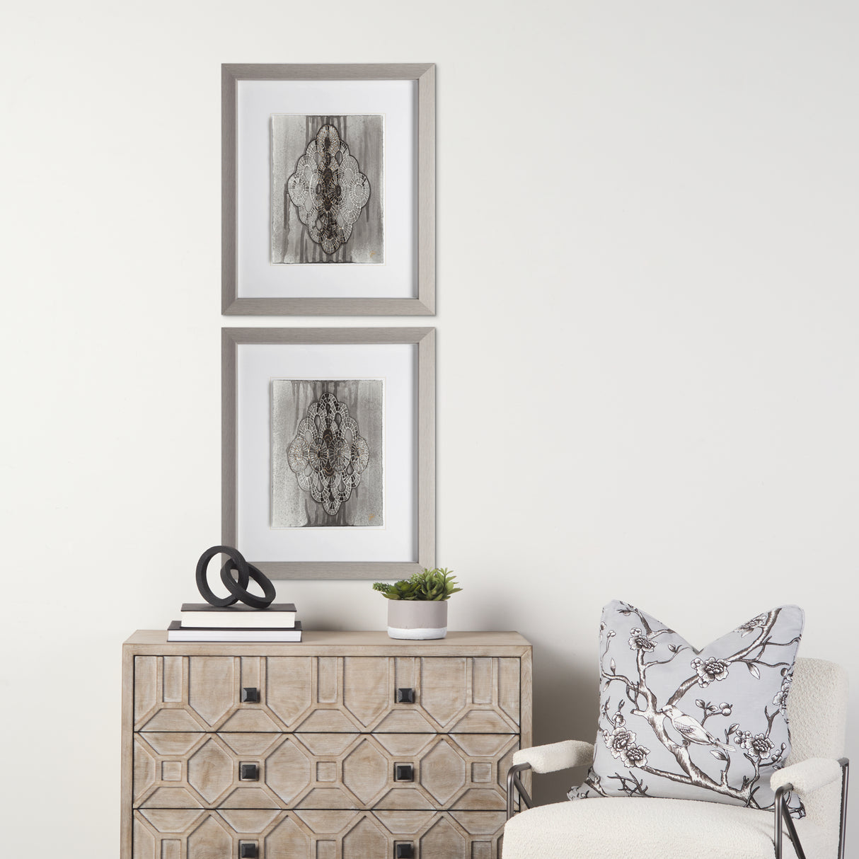 India Pattern II by Studio M a handmade Original Framed Artwork under Glass from Mercana - Luna Furniture