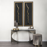 Gold River by Barbara Fleming a Hand Embelished Textured Framed Art Print Matted under Glass from Mercana - Luna Furniture