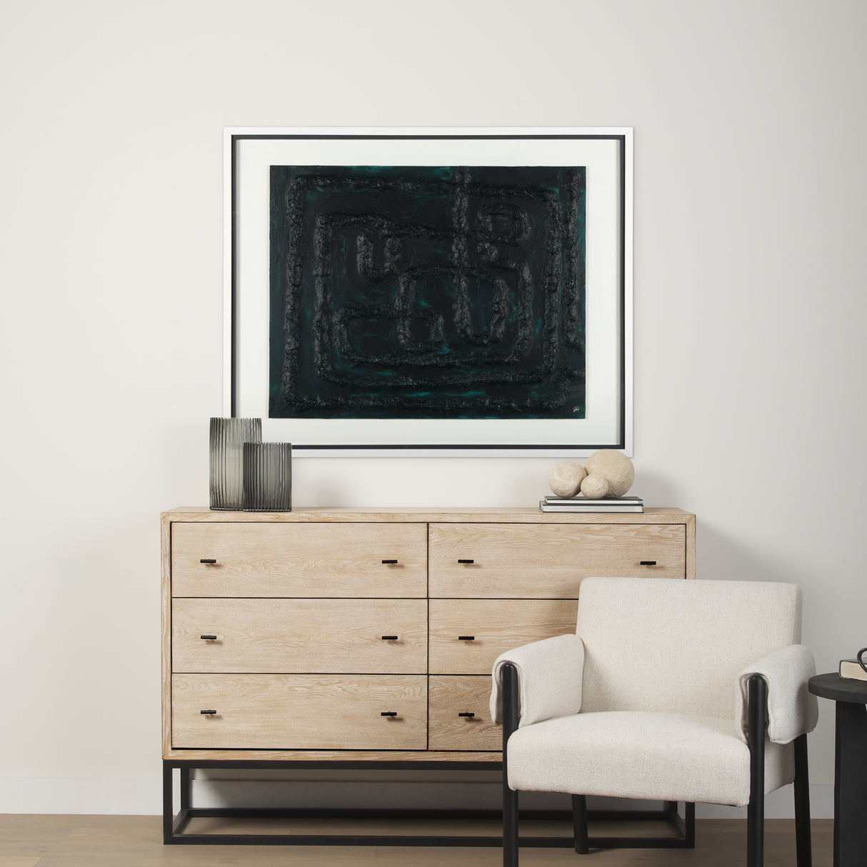 Tangled II by Studio M a handmade Original Framed Artwork under Glass from Mercana - Luna Furniture