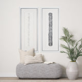Random Lines Silver by Studio M a handmade Original Framed Artwork under Glass from Mercana - Luna Furniture