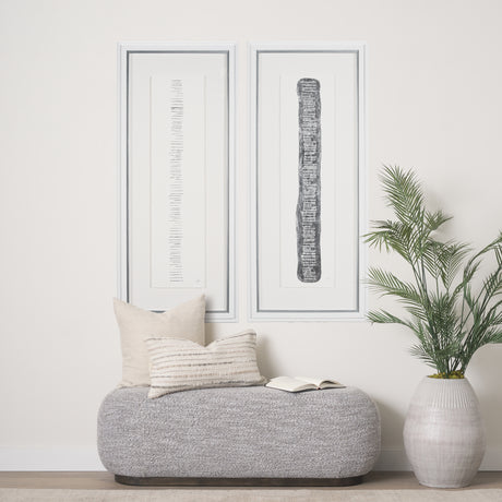 Random Lines Silver Flood by Studio M a Handmade Original Framed Artwork under Glass from Mercana - Luna Furniture