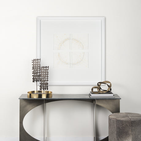 Equal Quadrants White by Studio M a handmade Original Framed 3D Textured Artwork under Glass from Mercana - Luna Furniture