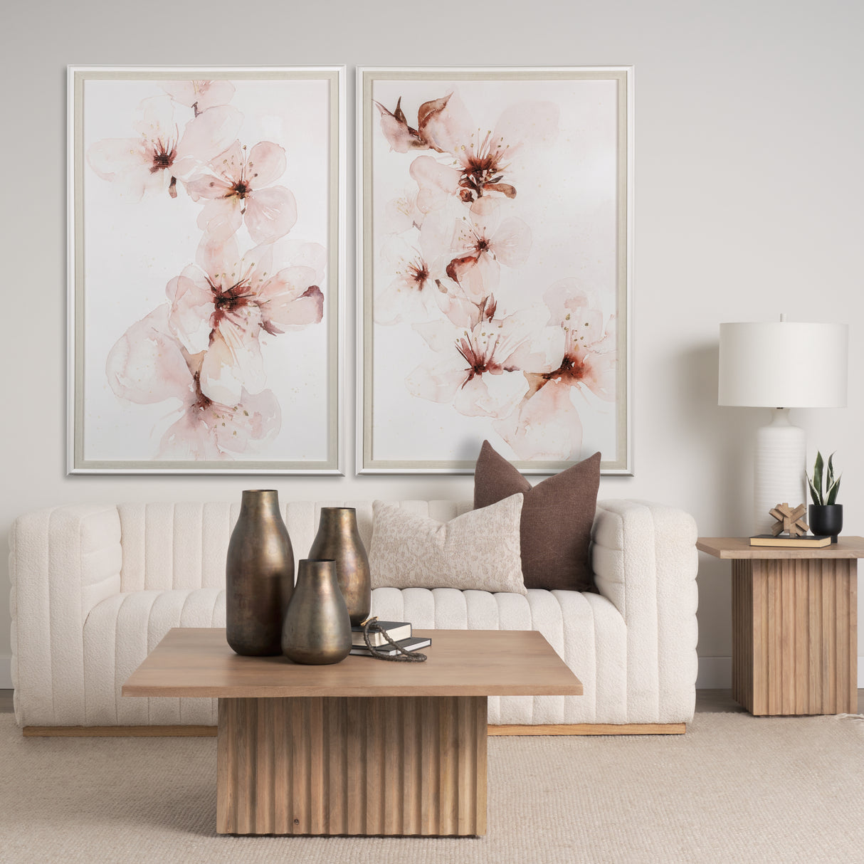 Watercolor Blossoms III by PI Studio a Hand Embellished Textured Framed Art Print Matted under Glass from Mercana - Luna Furniture