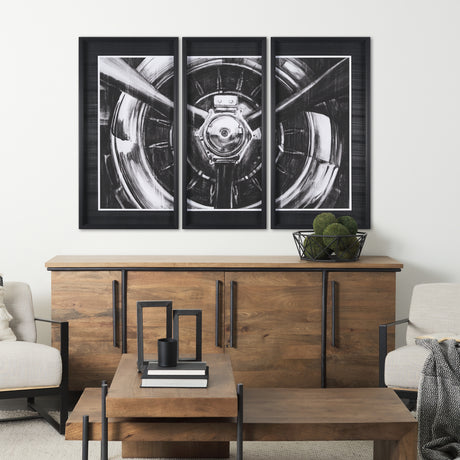 Vintage Propeller I by Ethan Harper a Hand Embelished Textured Framed Art Print Matted under Glass from Mercana - Luna Furniture