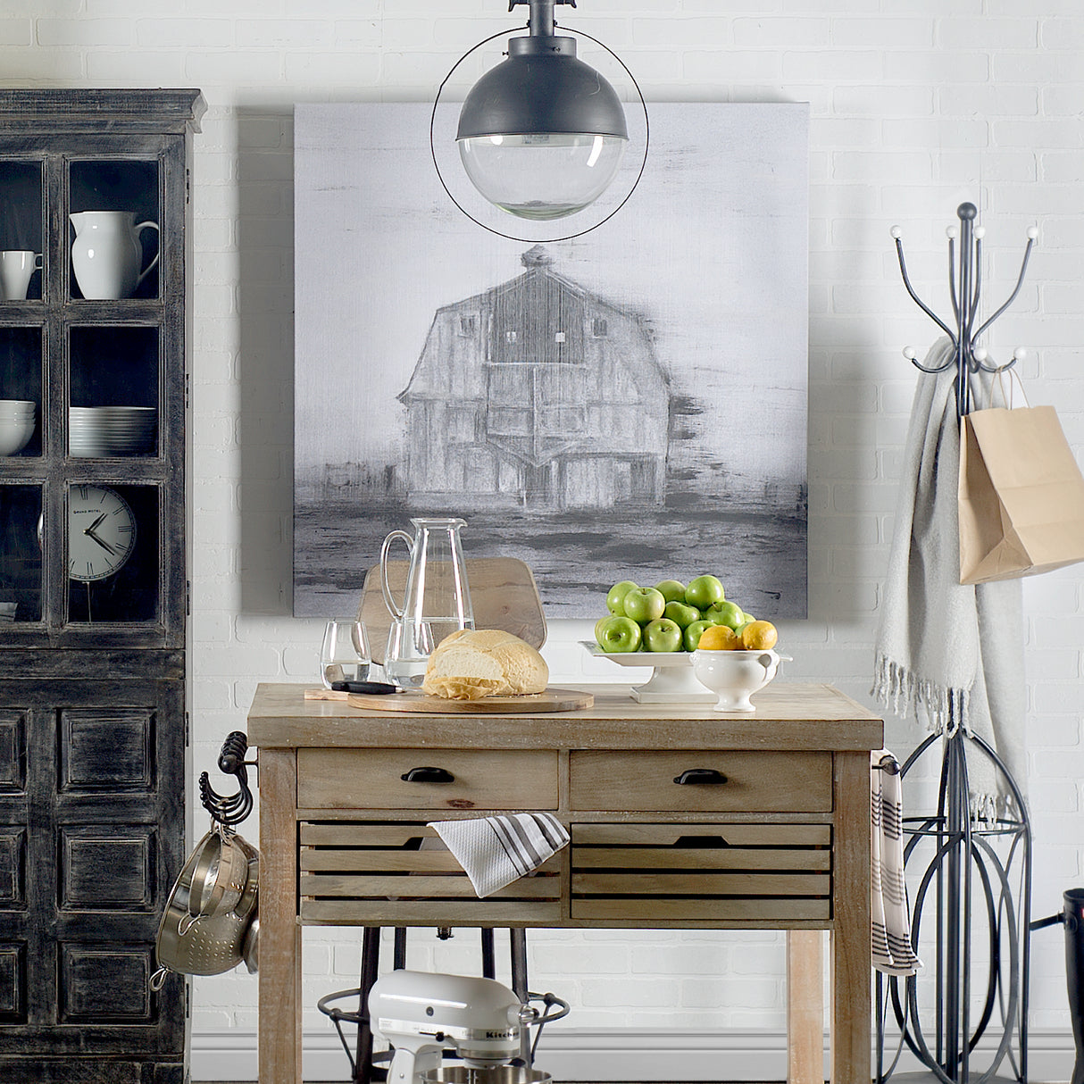 Barn House in Wind II by Mercana Studio a Hand Embellished Textured Canvas from Mercana - Luna Furniture