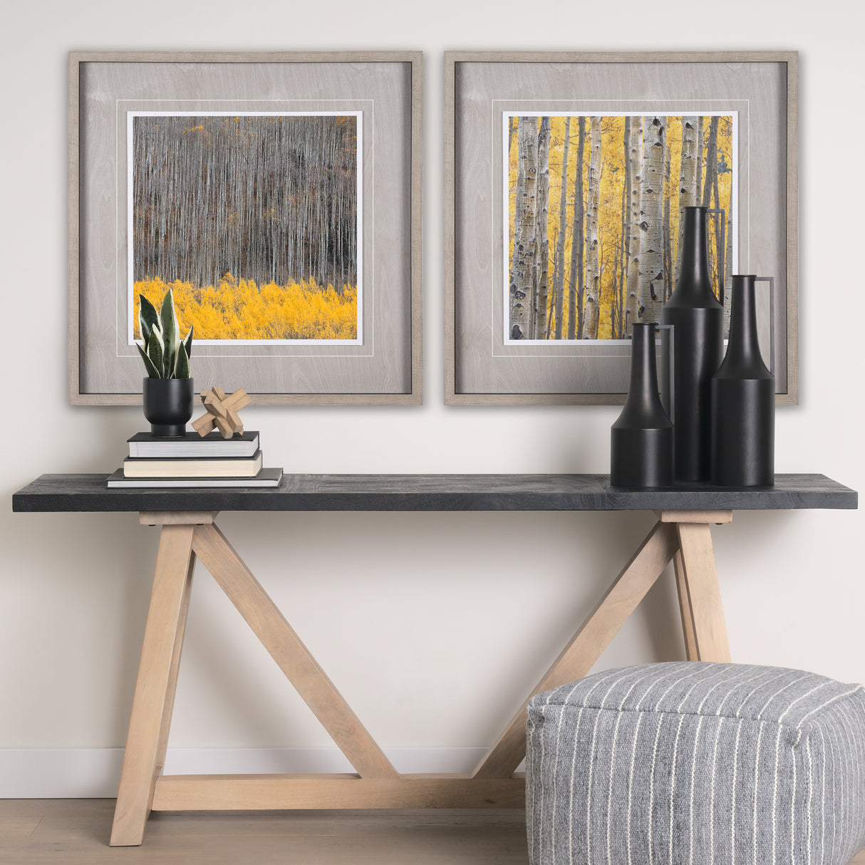 Aspen Trees 4 by Jamie Cook a Hand Embelished Textured Framed Photo Art Print Matted under Glass from Mercana - Luna Furniture