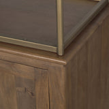 Baron 4-Door Dark Brown Wood w/ Antique Brass Metal Open Shelving Unit from Mercana - Luna Furniture
