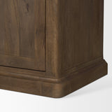 Baron 4-Door Dark Brown Wood w/ Antique Brass Metal Open Shelving Unit from Mercana - Luna Furniture