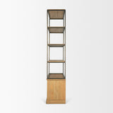 Baron Light Brown Wood w/ Gunmetal 2-Door Open Shelving Unit from Mercana - Luna Furniture