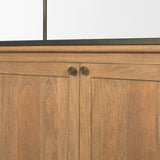 Baron Light Brown Wood w/ Gunmetal 2-Door Open Shelving Unit from Mercana - Luna Furniture