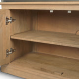 Baron Light Brown Wood w/ Gunmetal 2-Door Open Shelving Unit from Mercana - Luna Furniture