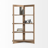 Turnbull I 42L x 16W x 72H Light Brown Wood Four Shelf Shelving Unit from Mercana - Luna Furniture