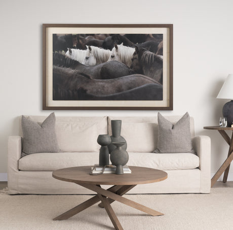 Custom White Horses (MC) by PH Burchett a Hand Embelished Textured Framed Photo Art Decograph from Mercana - Luna Furniture