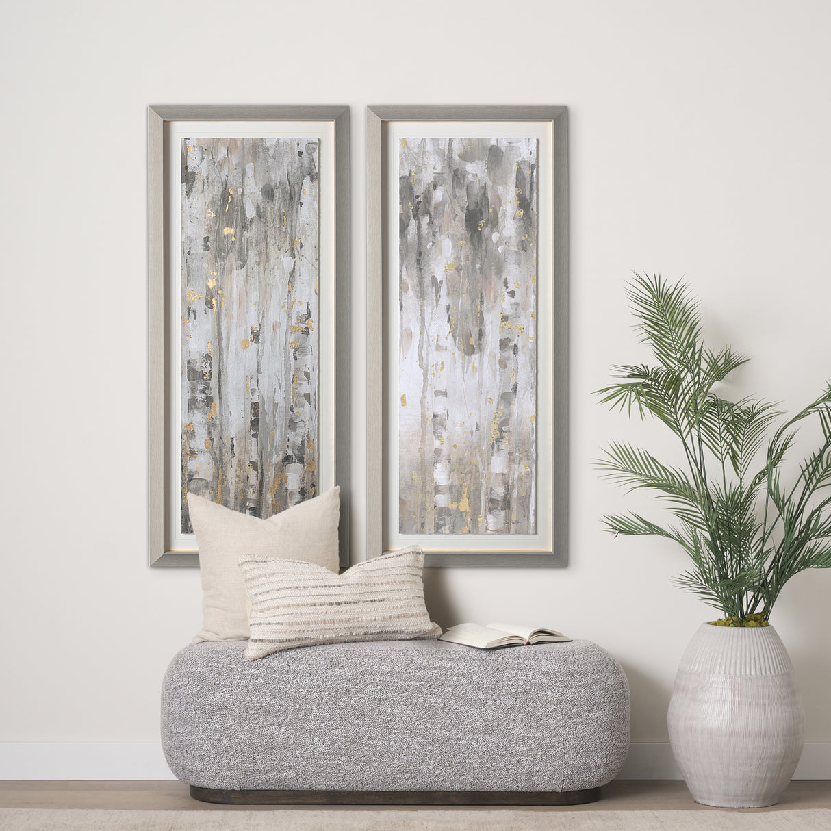 The Forest V Neutral by Mercana Studio Hand Embellished Textured Framed Art Print Matted under Glass from Mercana - Luna Furniture
