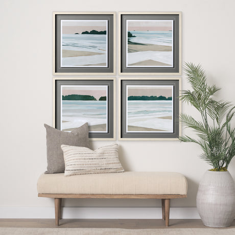 Coastal Lines II by Emma Scarvey a Hand Embellished Textured Framed Art Print Matted under Glass from Mercana - Luna Furniture
