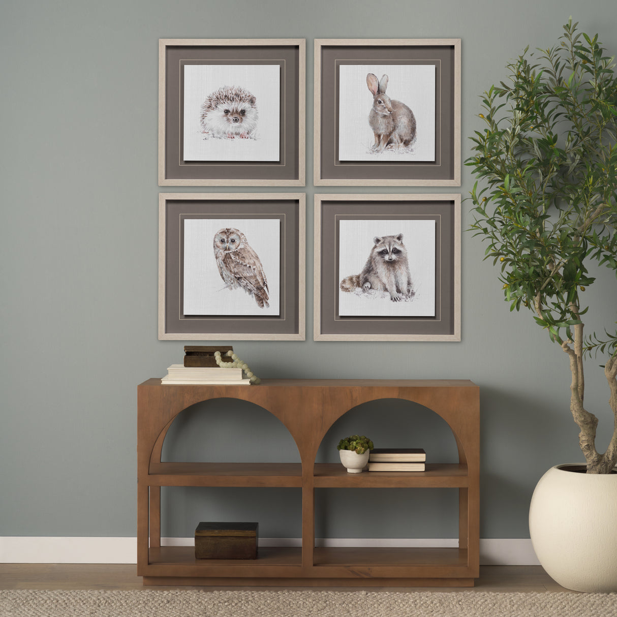 Forest Friends VII (HedgeHog) by Lisa Audit Hand Embellished Framed Art Print Matted under Glass from Mercana - Luna Furniture