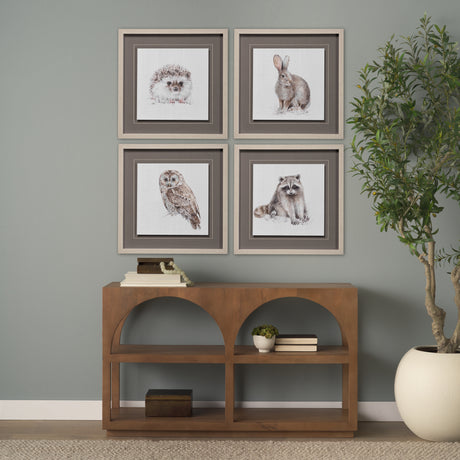 Forest Friends X (Racoon) by Lisa Audit Hand Embellished Textured Framed Art Print Matted under Glas from Mercana - Luna Furniture