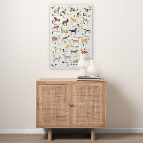 Dog Alphabet by Melissa Wang a Hand Embellished Textured Canvas from Mercana - Luna Furniture