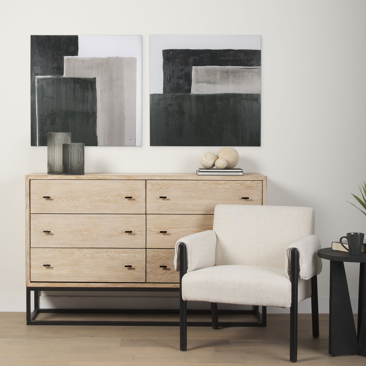 Block I by Mercana Studio a Hand Embellished Textured Canvas from Mercana - Luna Furniture