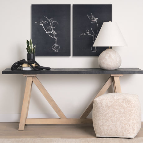 Ikebana Dark II by Mercana Studio a Hand Embellished Textured Canvas from Mercana - Luna Furniture