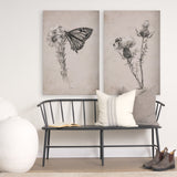 Wild Aster With Monarch Butterfly Drawing III by Mercana Studio a Hand Embellished Textured Canvas from Mercana - Luna Furniture