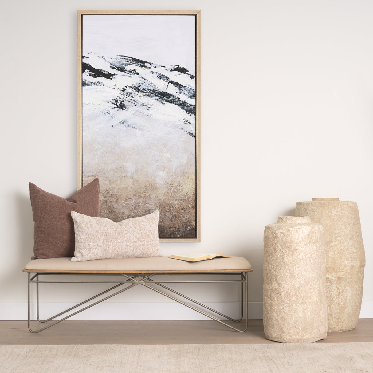 Black Strokes III by Mercana Studio a Hand Embellished Textured Framed Canvas from Mercana - Luna Furniture