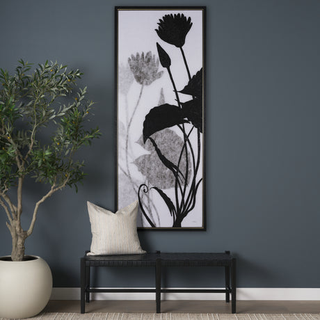 Floral Silhouette III by Mercana Studio a Hand Embellished Textured Framed Canvas from Mercana - Luna Furniture